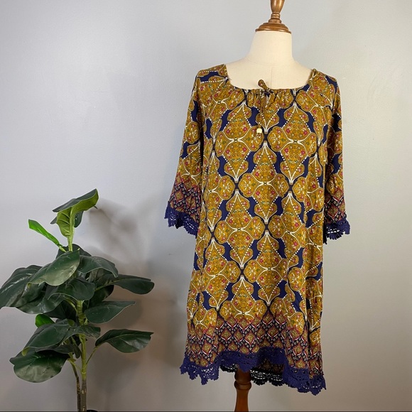 ootd Womens Size Large Shift Boho Dress - Picture 2 of 8